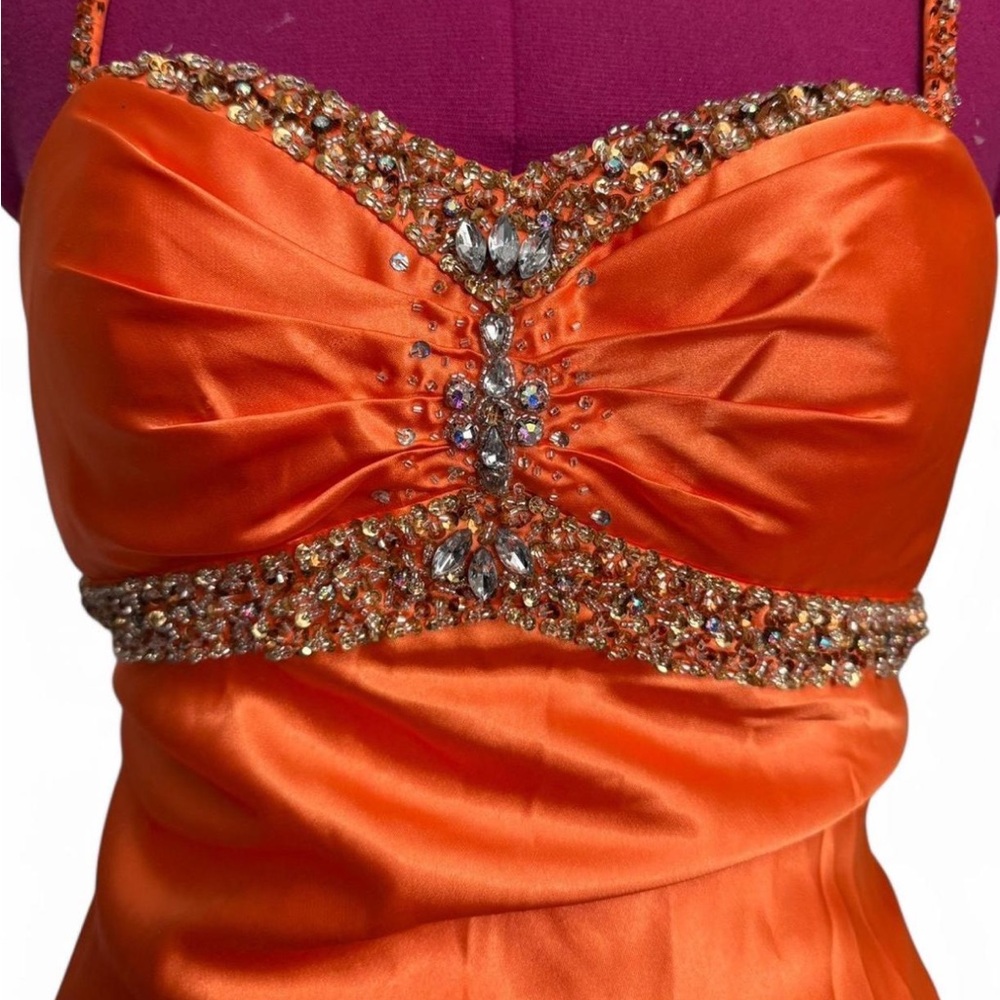 Orange Rhinstone Formal Dress - Picture 5 of 6